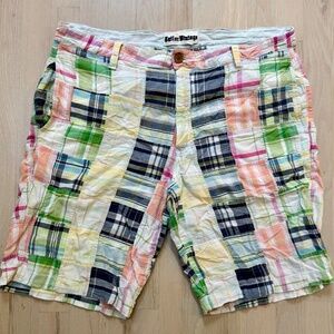 Tailor Vintage Madras Patchwork Shorts